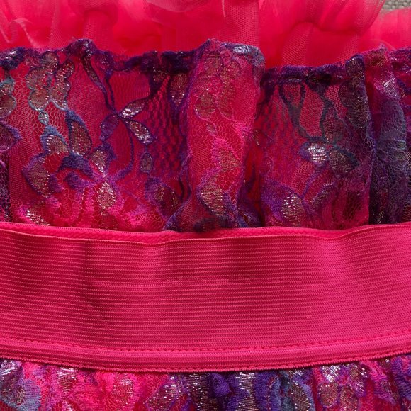 Justice Hot Pink Shimmery Tutu Skirt Skort Size 10 - Picture 6 of 8